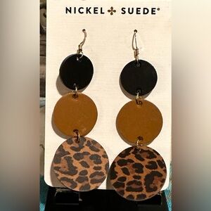 Nickel and Suede Spotted Leopard Dottie Earrings